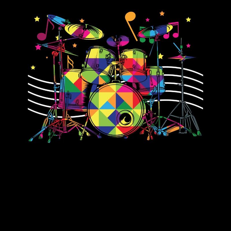 Polygon Geometrie Drums Cool Drummer Cadeau