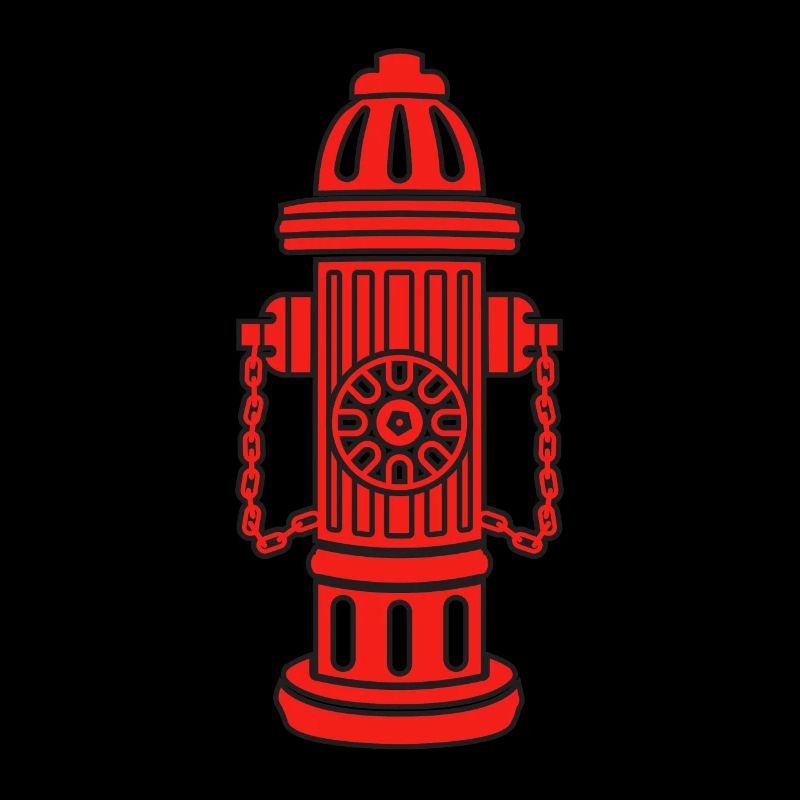Fire Department with hydrant- Red Fire Hydrant
