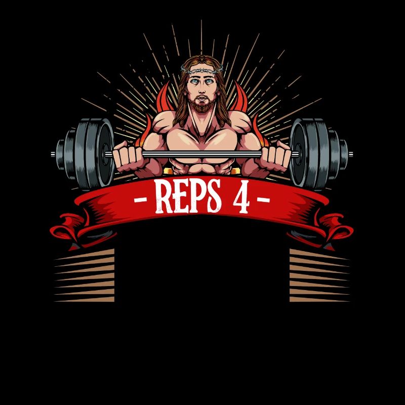 Reps 4 cadeau de bodybuilder de musculation de Jésus