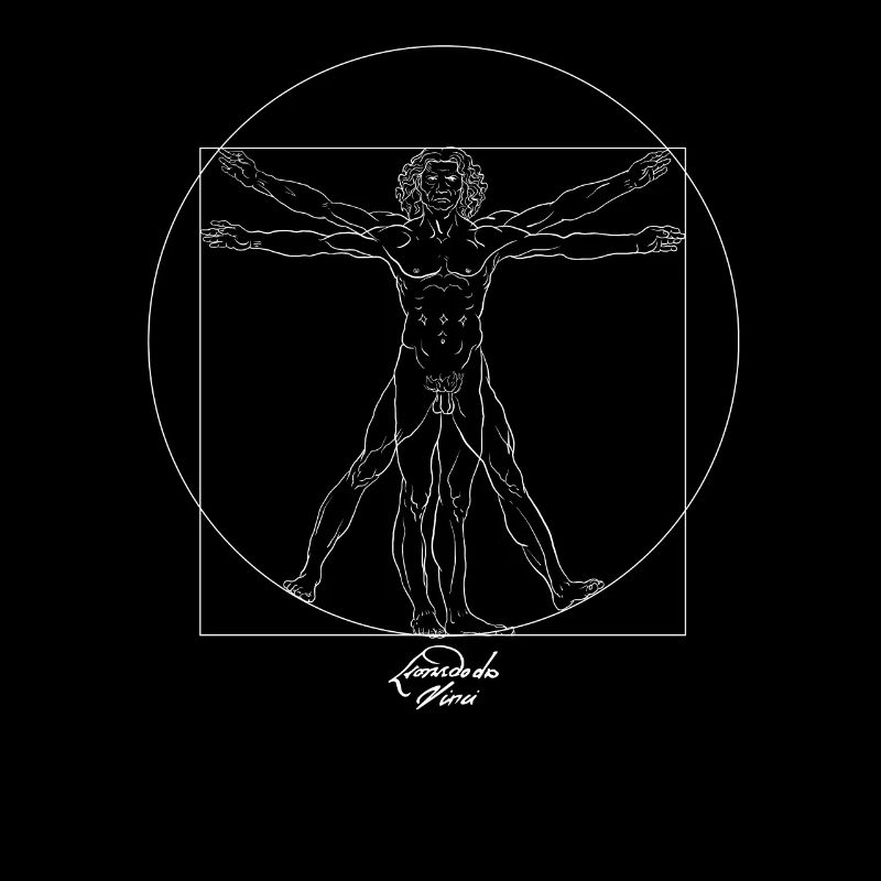 Vitruvian man Leonardo Da Vinci draw artistic and