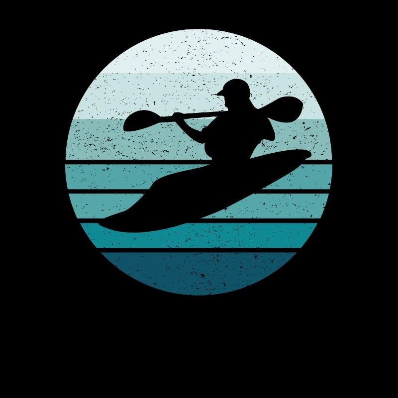 Whitewater Kayak Kayaking Retro Style
