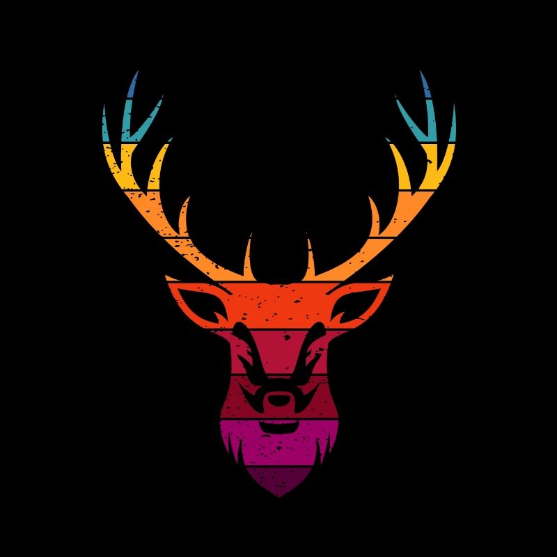 Abstract Colorful Deer Design