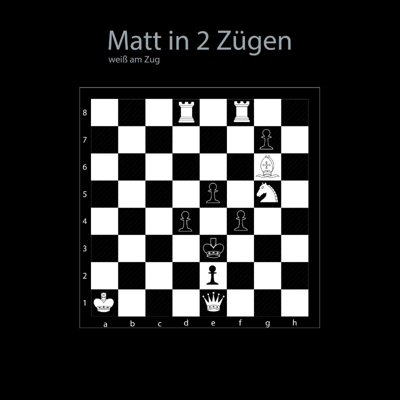 Schach Schachproblem Matt in 2 Zügen Geschenkidee