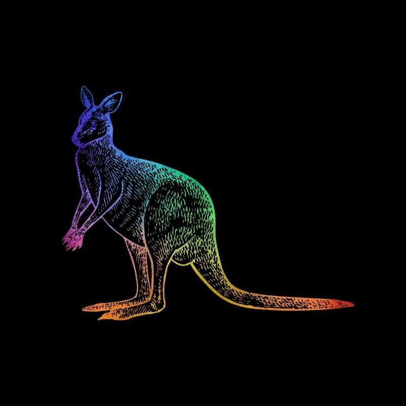 Känguru Umriss Kontur bunt Australien
