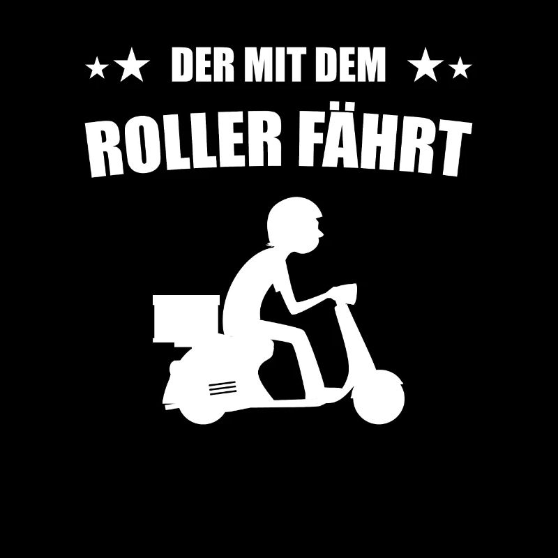 Der mit dem Roller fährt Rollerfahrer