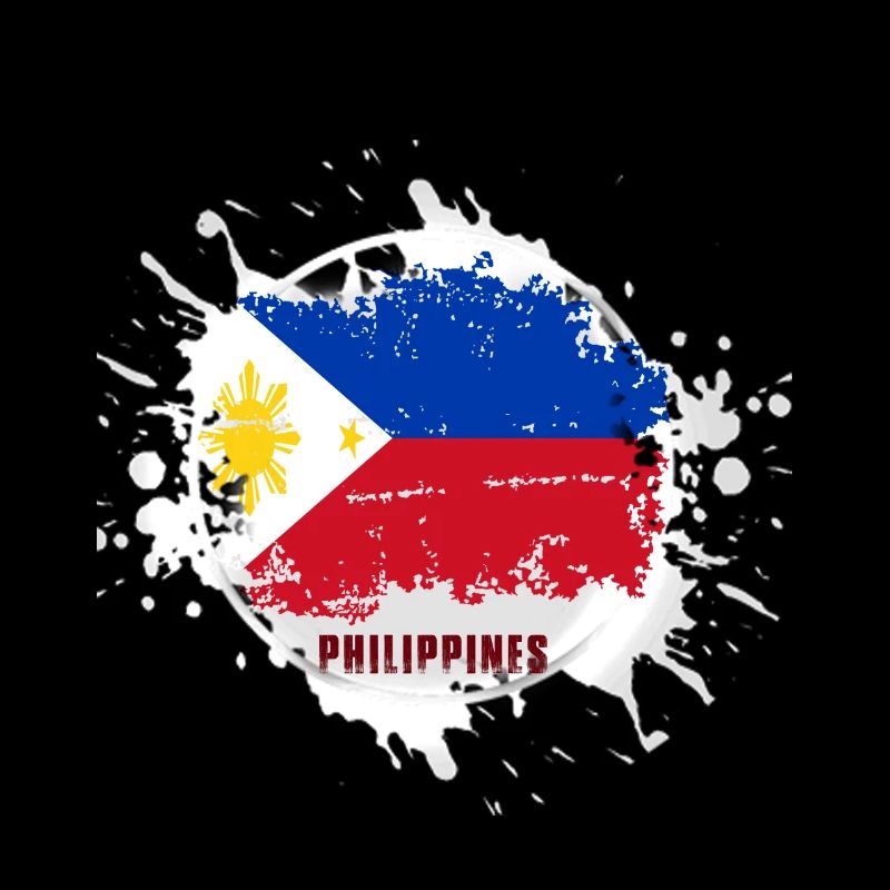 Philippinen Flagge mit Klecks