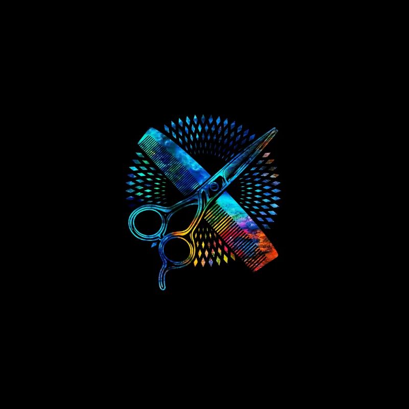 Coiffeur, peigne, ciseaux