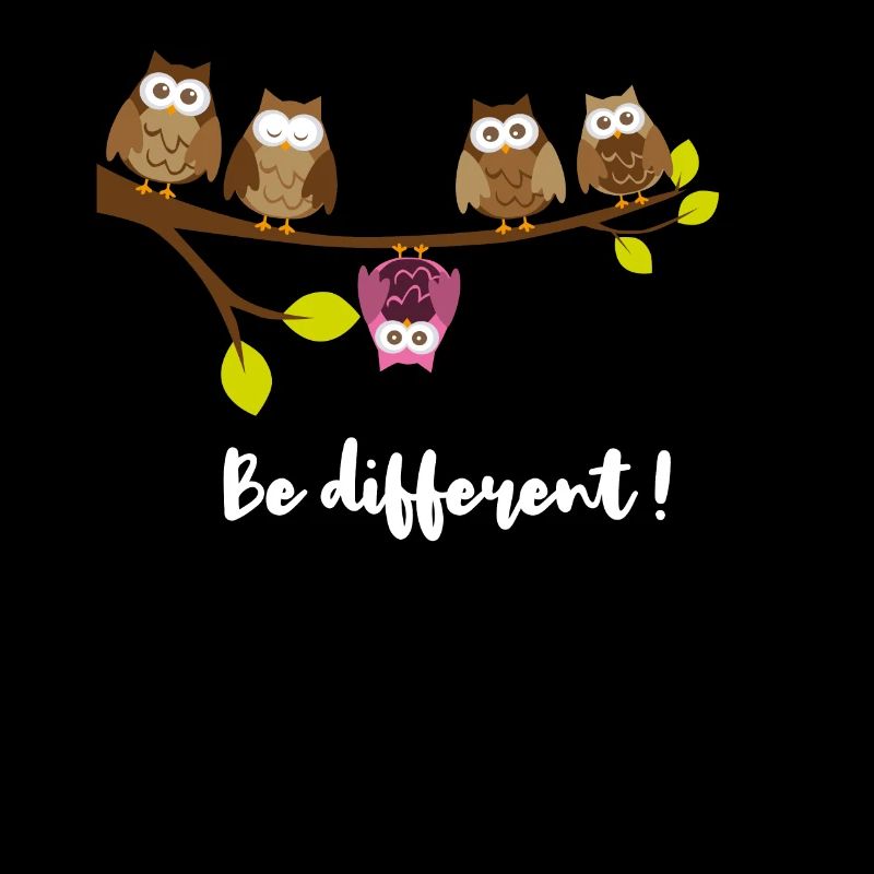 Funny saying "Be differnt" owls bird owl
