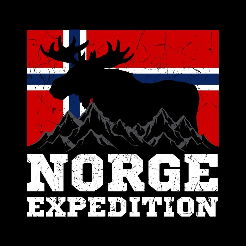 Norvège expédition montagnes élan drapeau