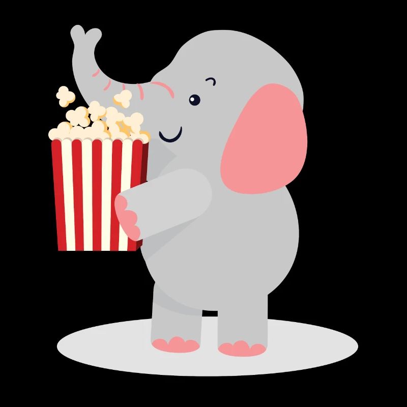 Éléphant avec pop-corn