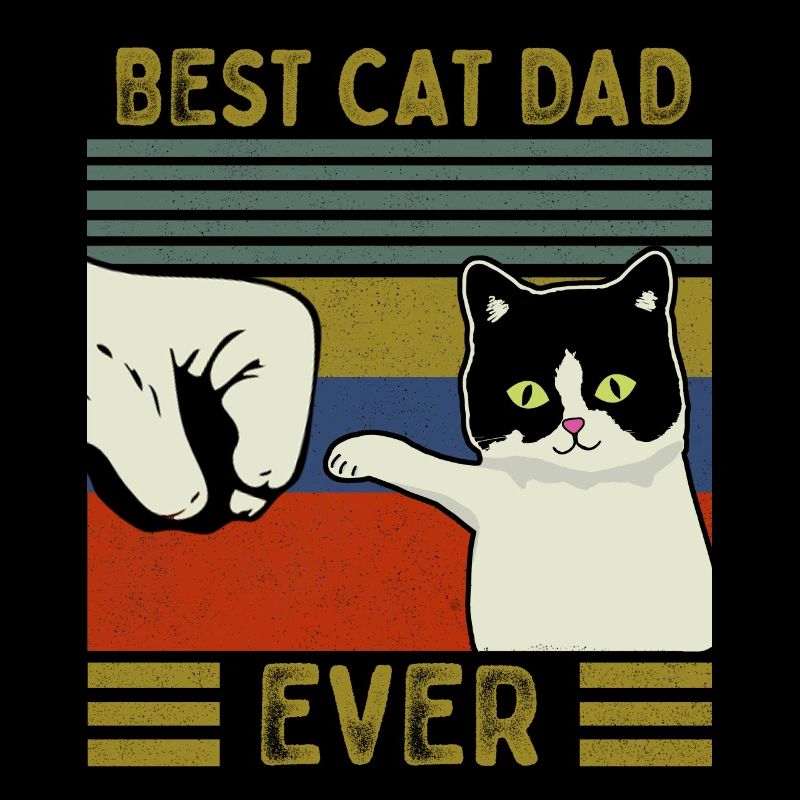 Vintage Best Cat Dad Ever Bump Fit