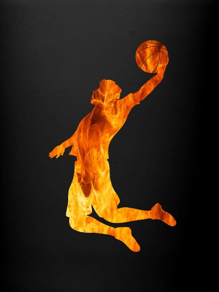 Basketball Fire Silhouette