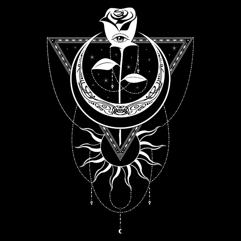 Moon Rose occult all seeing eye wiccan gothic