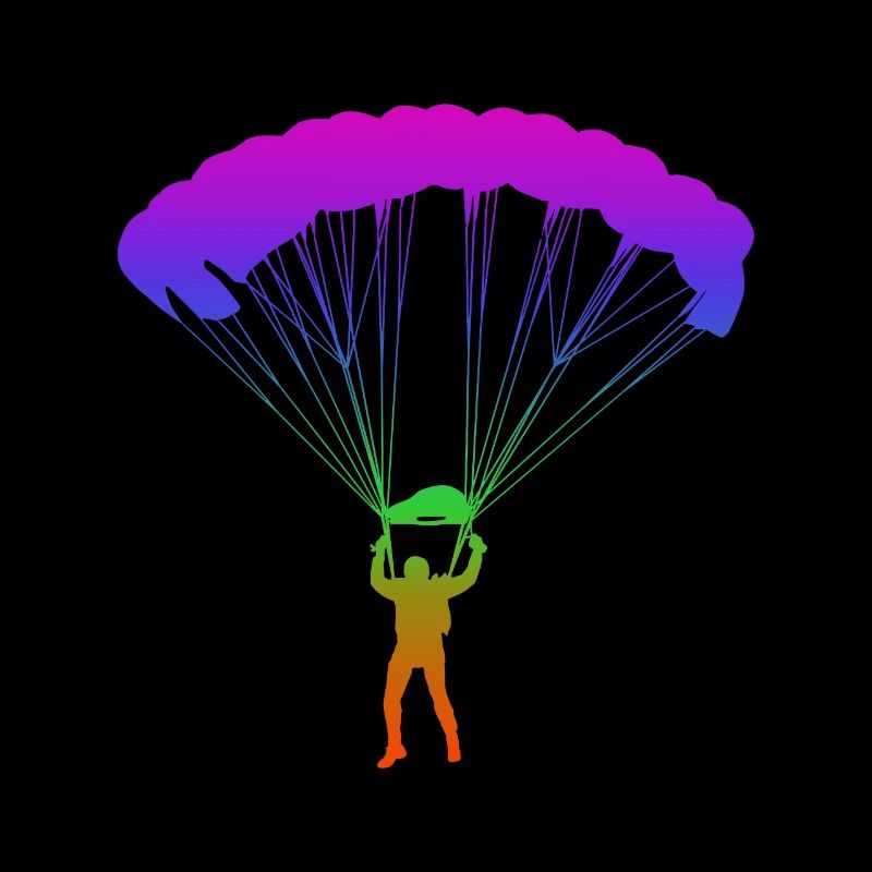 Fallschirmspringen Regenbogen Silhuette