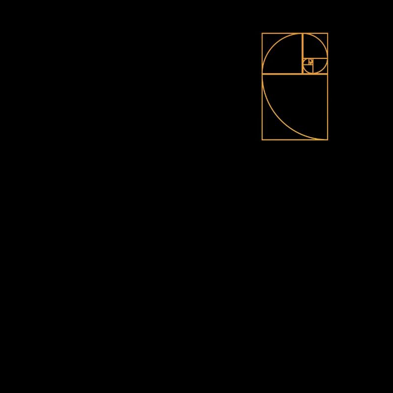 Section dorée en spirale de Fibonacci