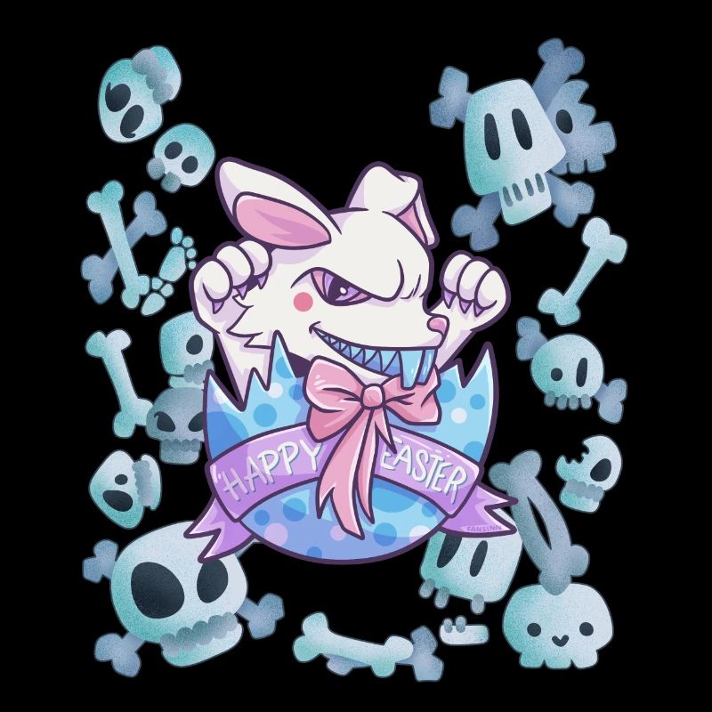 Easter bunny graveyard skull gift
