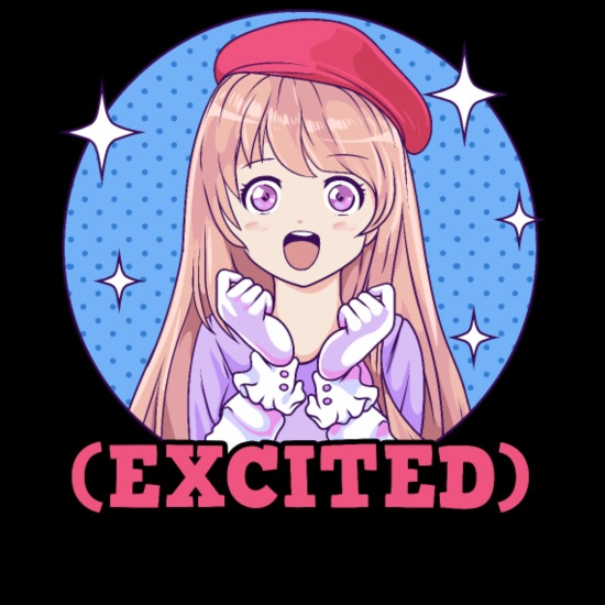 Cute Excited Anime Girl Funny Excited Face' Mug | Spreadshirt