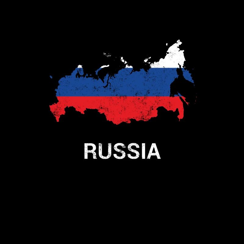 Carte et drapeau de la Russie (Россия)