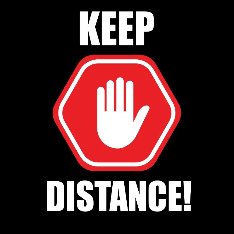Keep Distance Warning Attention Sign Hand