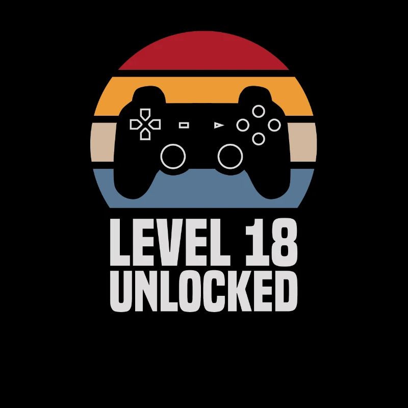 Level 18 Unlocked 18. Geburtstag Gamer Zocker