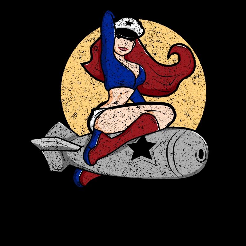 WW2 Death From Above Bomber Pinup Patch Tee