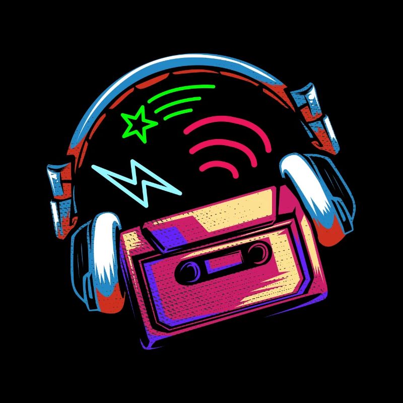 90s neon cassette