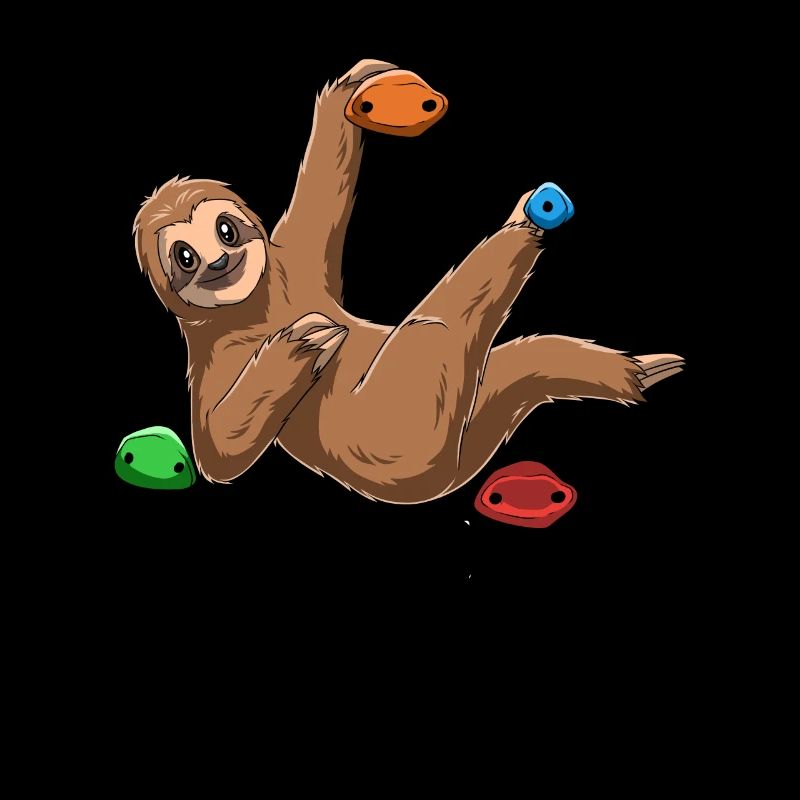 Funny Boulder Sloth - sloth on the climbing wall