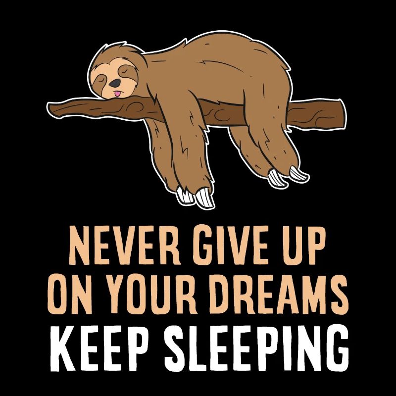Never Give Up Your Dreams Keep Sleeping Sloth