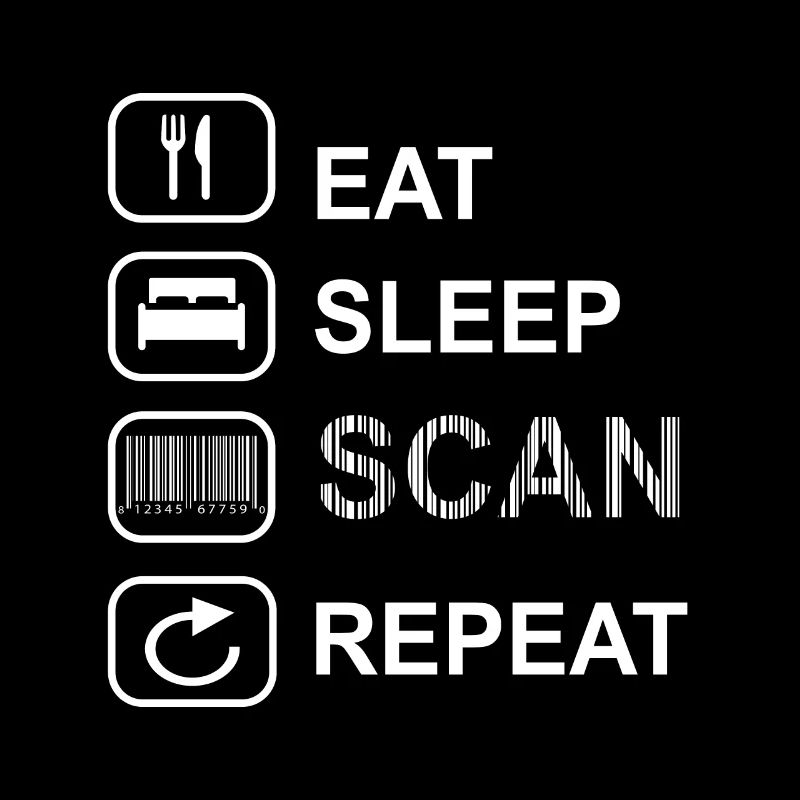 Kassierer Verkäufer Barcode Eat Sleep Scan Repeat