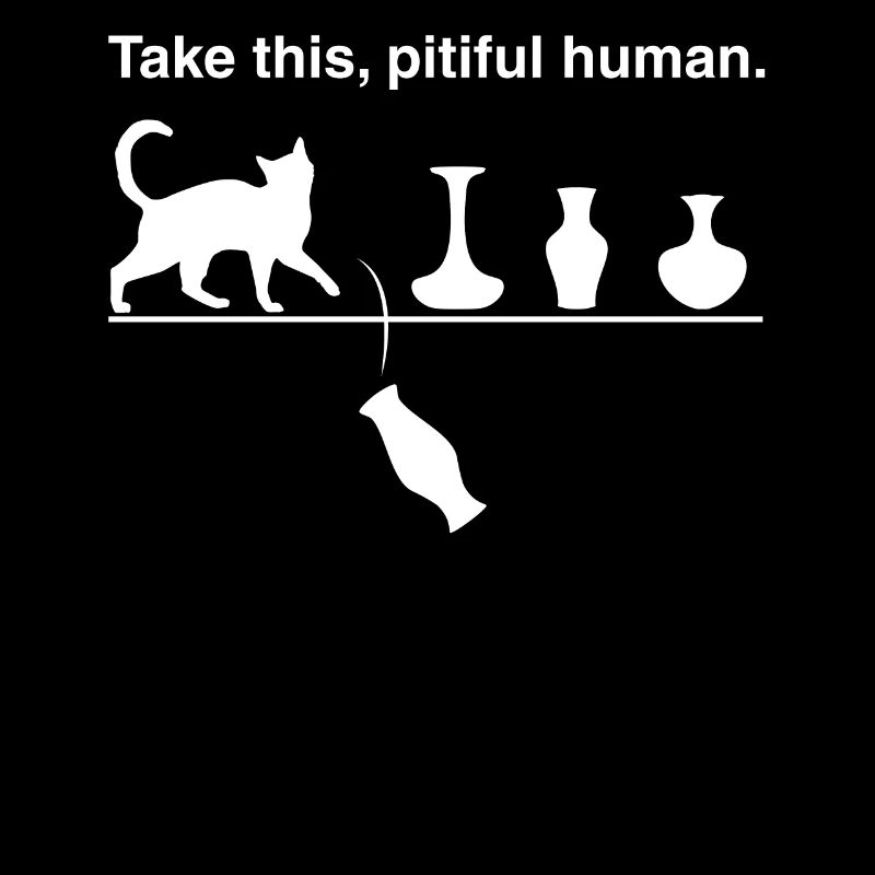 Take this pitiful human - funny cats humor joke