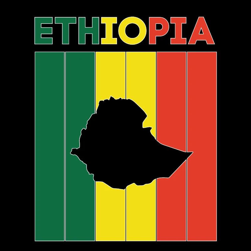 Drapeau et frontière du pays de l'Éthiopie