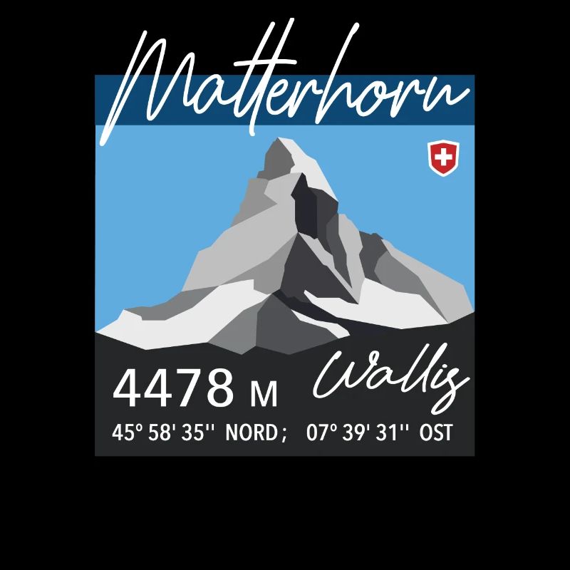 Matterhorn Zermatt Schweizer Berg Retro Low Poly