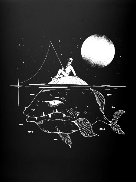 Pêcheur, géant, fish, océan