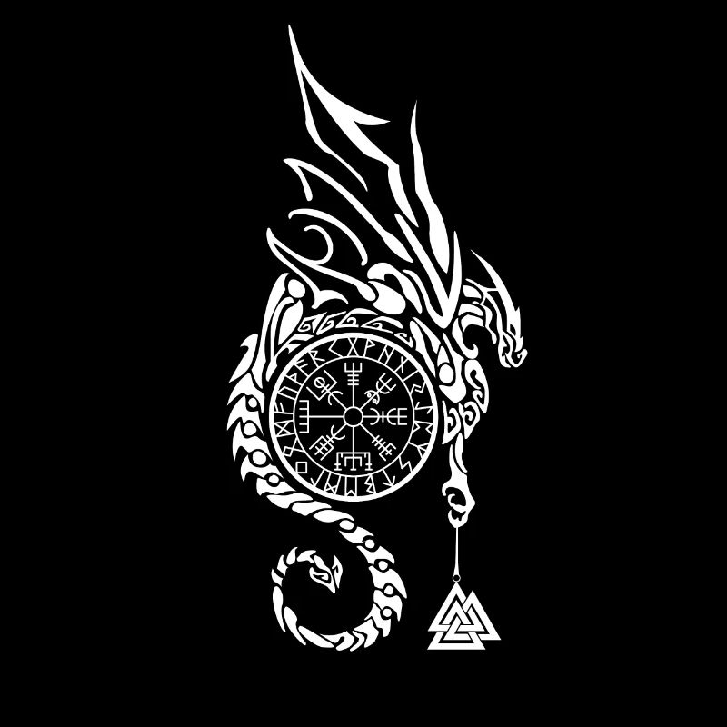 Keltischer Drache Wikinger Vegvisir Kompass Viking