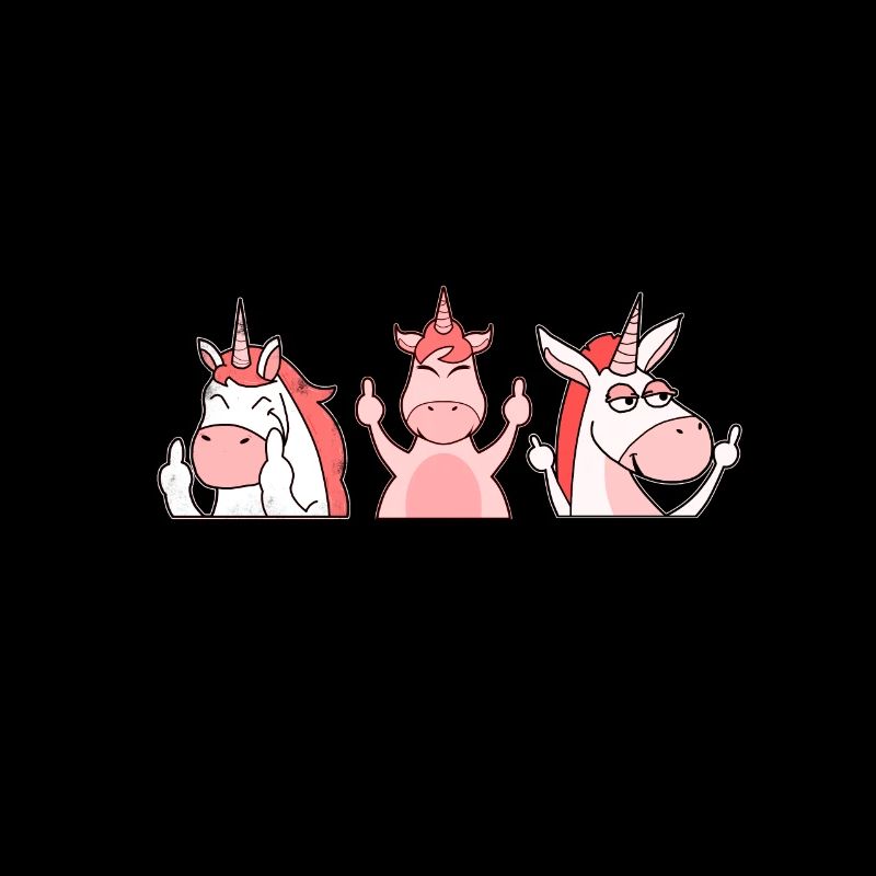 Freche Einhorn Crew Gang Mittelfinger