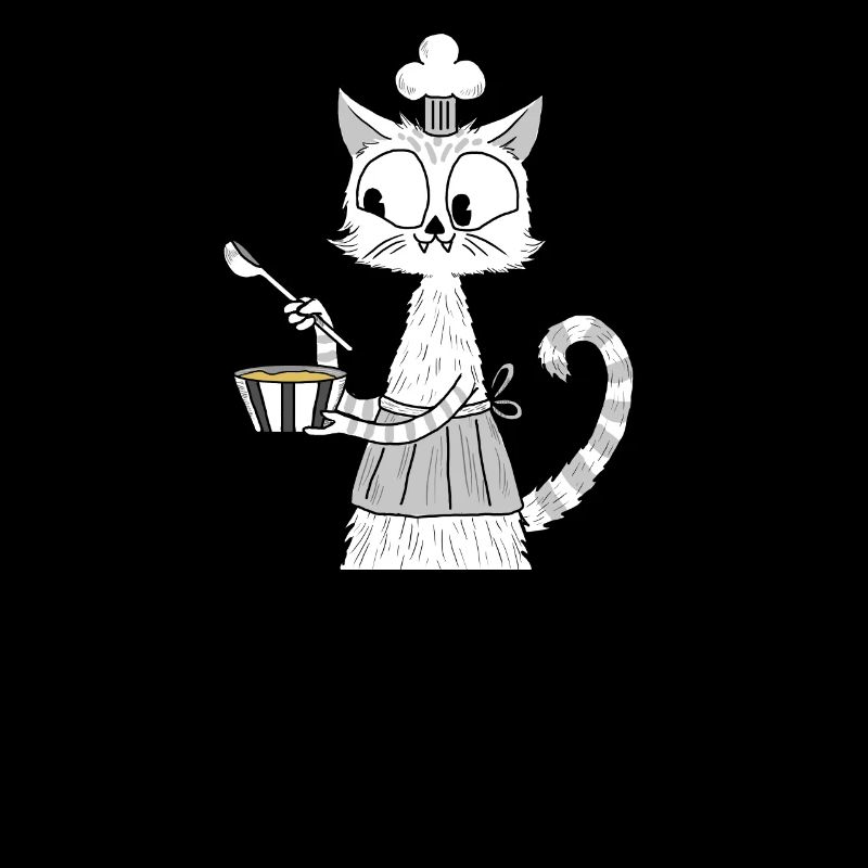 Chat propriétaire cuisson cuisson mignon chat blanc