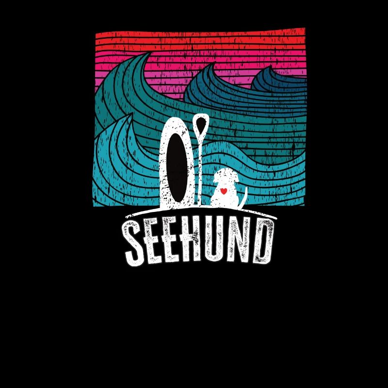 Retro SUP Seehund lustiges Paddel Hunde Geschenk