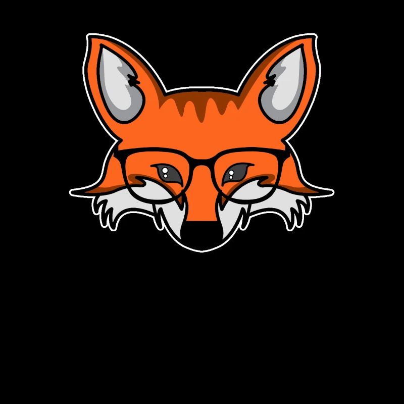 Smart nerdy fox with glasses