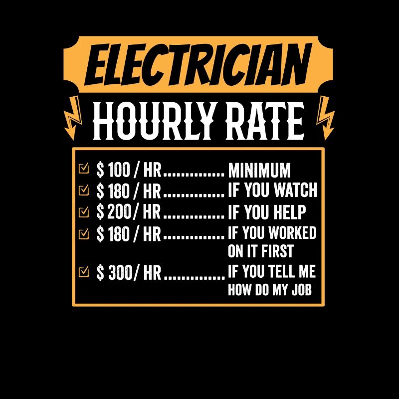 Cadeau drôle de tarif horaire d'électricien