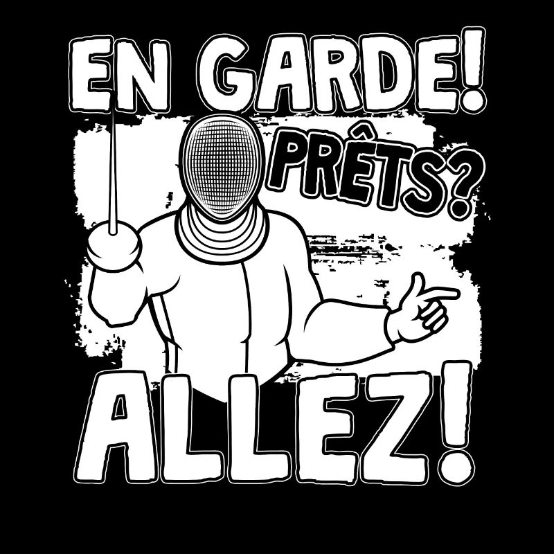 Fencing en garde with epee