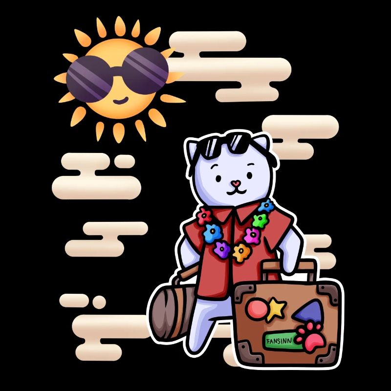 Valise de vacances chat paradis