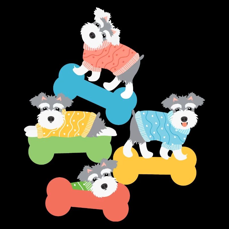 Zwergschnauzer Hunde in Pullovern