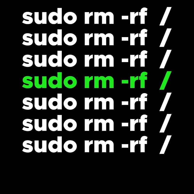Linux Geek sudo rm -rf Nerd Spruch