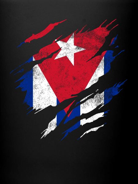 Cuba déchiré drapeau