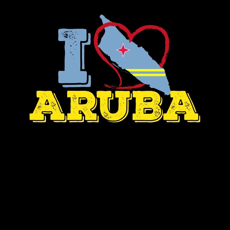 J'aime le cadeau de souvenir de carte de drapeau de conception d'Aruba