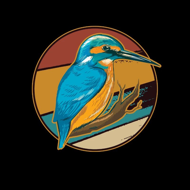 Kingfisher Rackenvogel plumes graphique bleu cobalt
