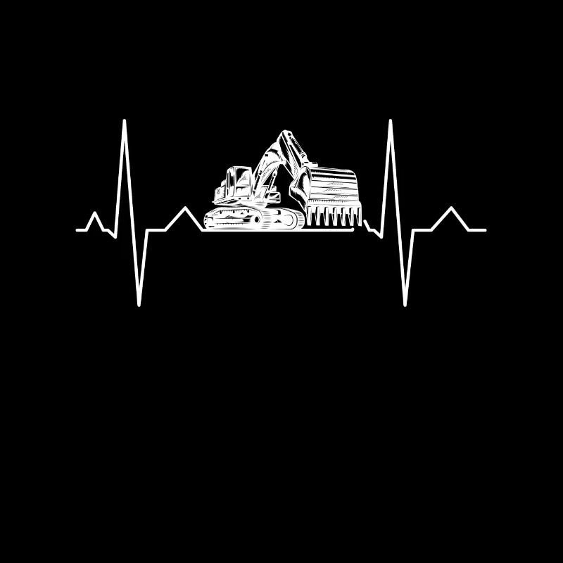 Baggerfahrer Bagger Herzschlag Design