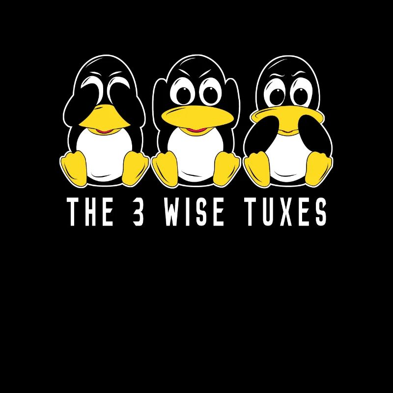3 Linux Pinguine höre sehen sprechen Informatiker