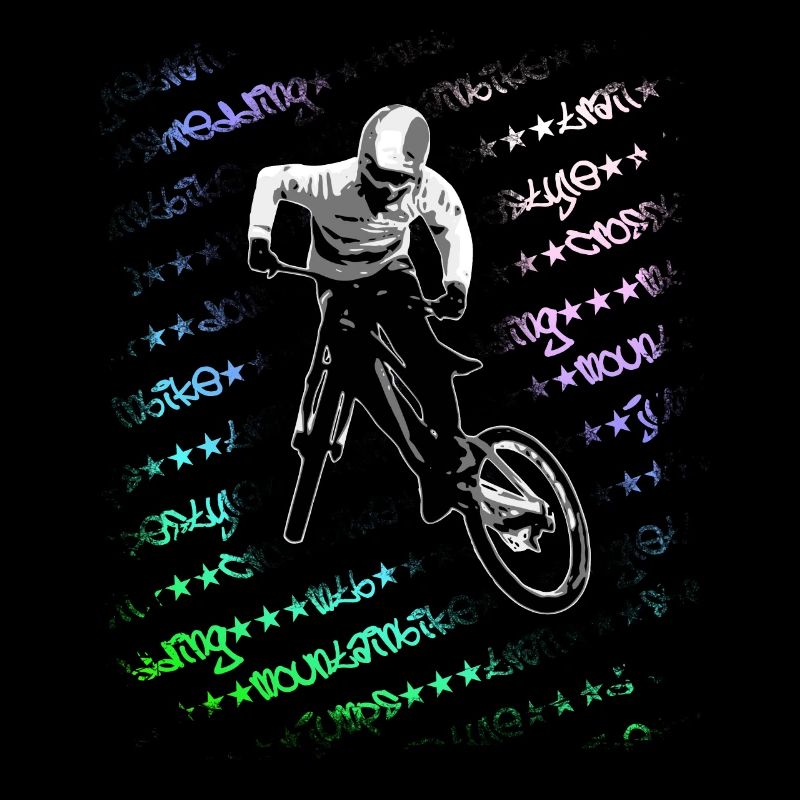 VTT cool descente saut graffiti coloré