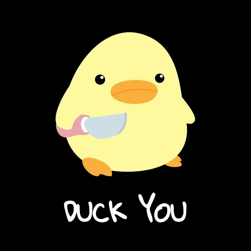 Canard vous canard avec un couteau meme drôle disant